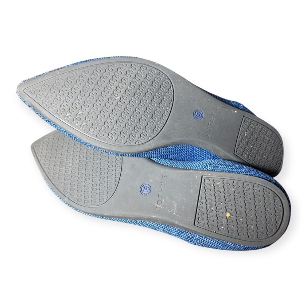 Rothy's women's Blue Knit Pointed-Toe Flats with Subtle Pattern size W8 - Picture 5 of 11